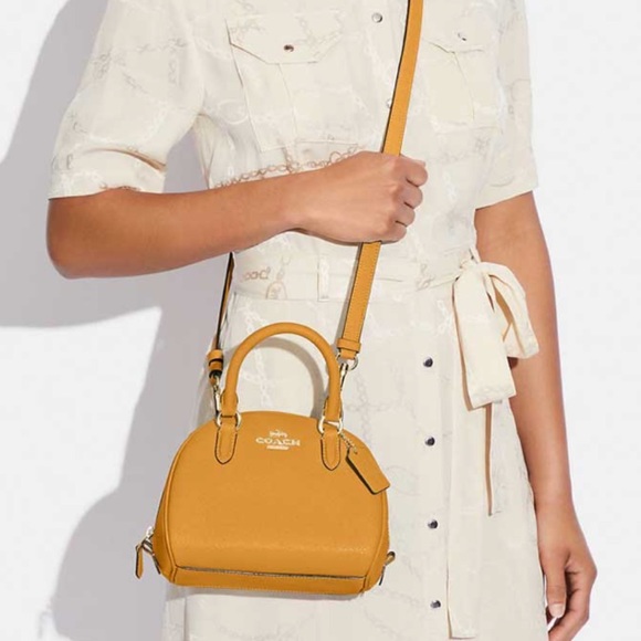 Mustard Yellow Coach Sydney Satchel - Picture 2 of 8